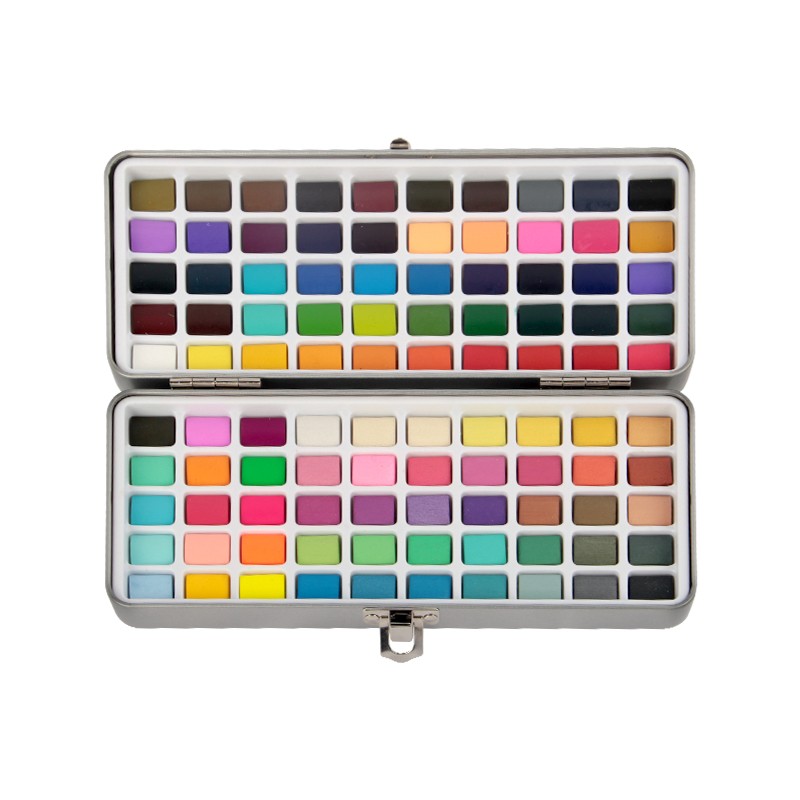 100 Farben Aquarellfarben-Set mit Geschenkbox