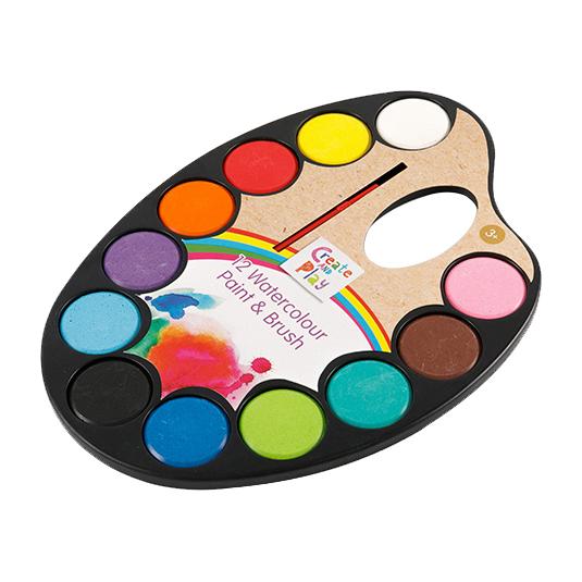 12-farbiges ovales Aquarellfarben-Set für Studenten