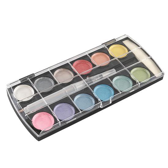 12 Farben Metallic-Aquarellfarben