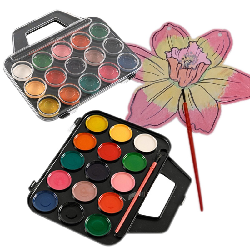 Halbtrockenes Aquarell-Set mit 15 Farben für Kunststudenten