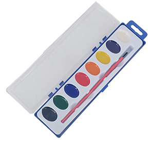 Halbtrockene Aquarellfarbe mit 8 Farben